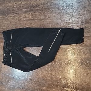 GAP 1969 Black Velvet Always Skinny Jeans w/zipper detail